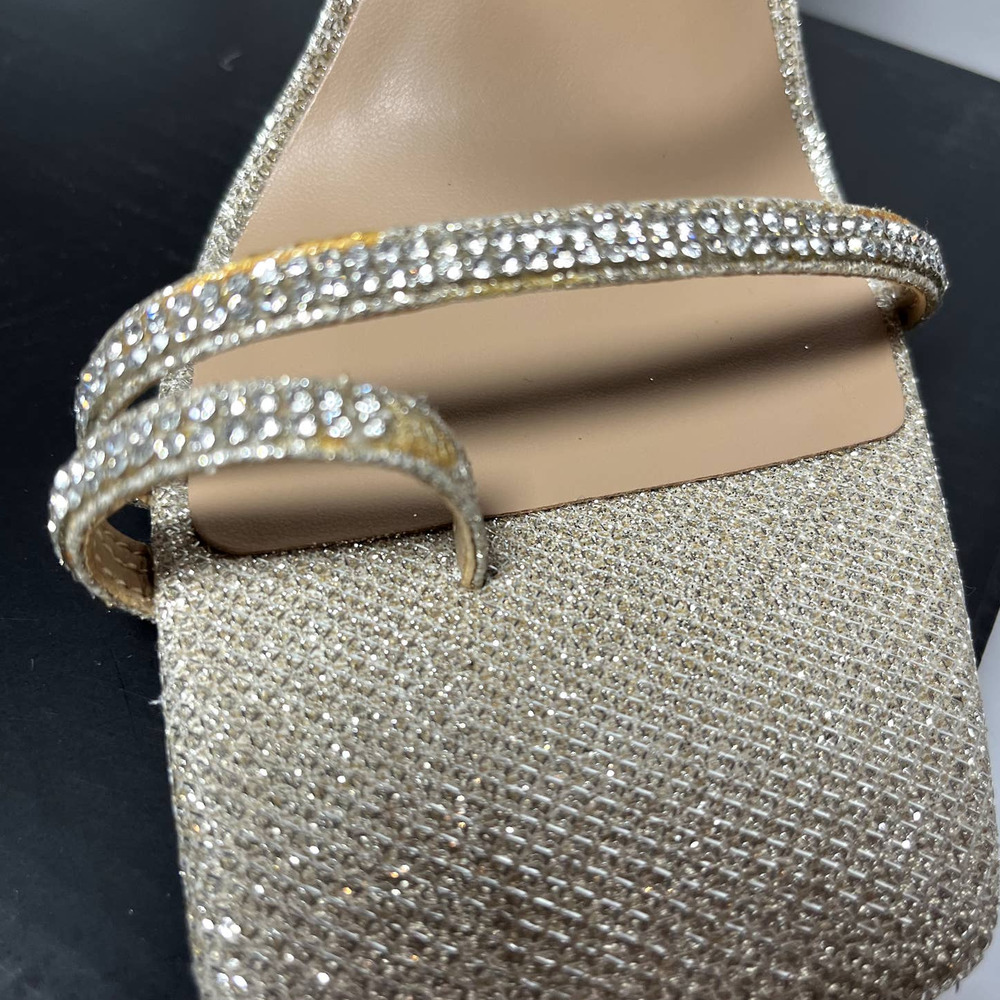 Women rhinestone open toe heels - Picture 3 of 5